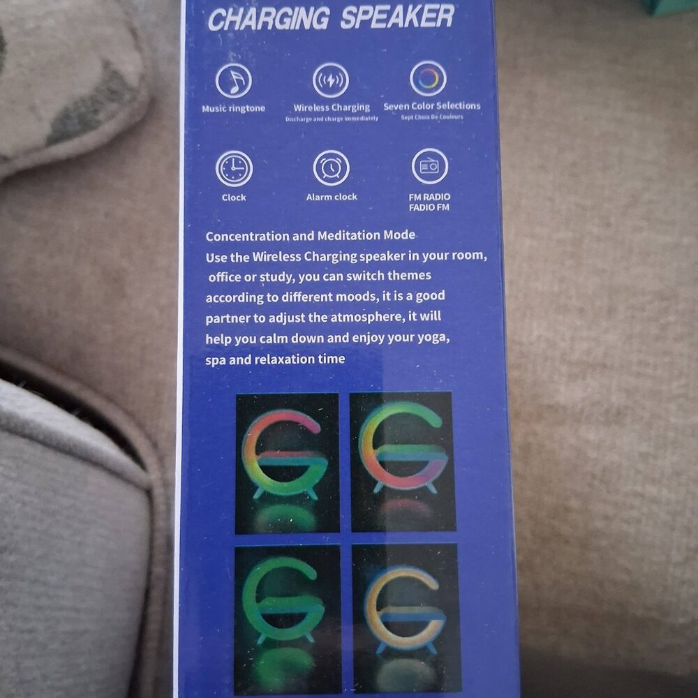 Mini 3401 LED Wireless Charging Speaker, Wireless Phone Charger, Clock Bluetooth - Picture 2 of 2